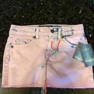Luck Brand Jean Pink stone washed skirt
